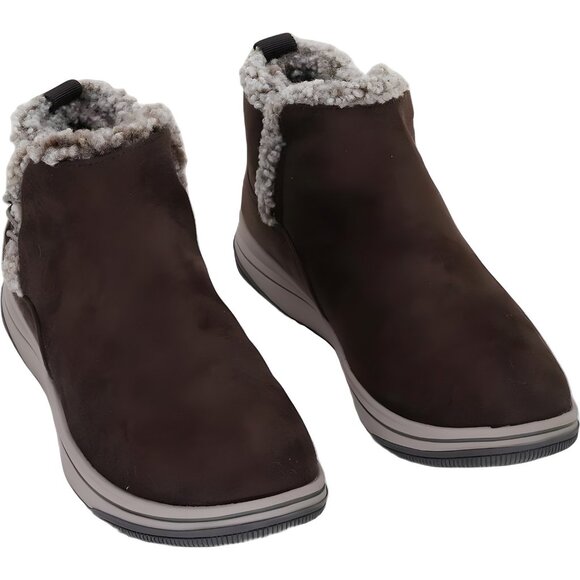 Clarks Breeze Cozy Warm Booties Dark Brown Slip-On US 7.5M EU 38 - Picture 1 of 6